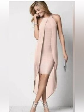 VENUS Blush Pink High-Low Halter Dress